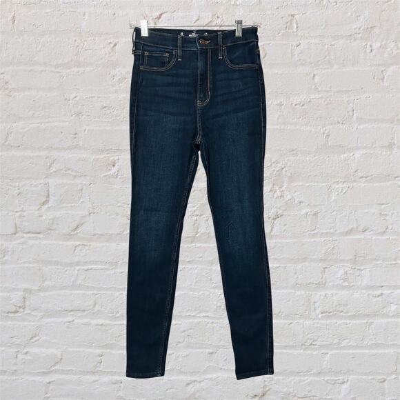 Hollister Denim - Hollister Dark Wash Blue Jeans Super Skinny Ultra High Rise 3R W 26 L 28